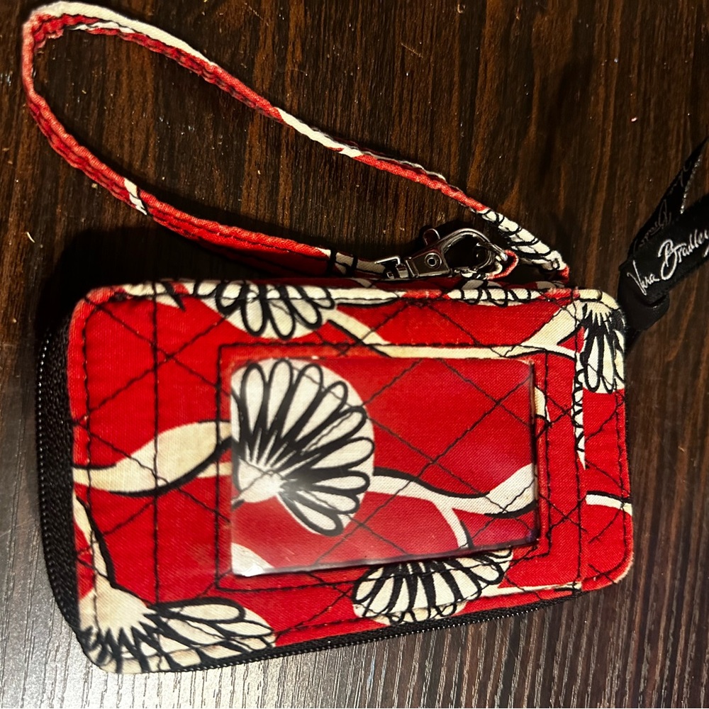 Vera Bradley Red and White Floral Wristlet